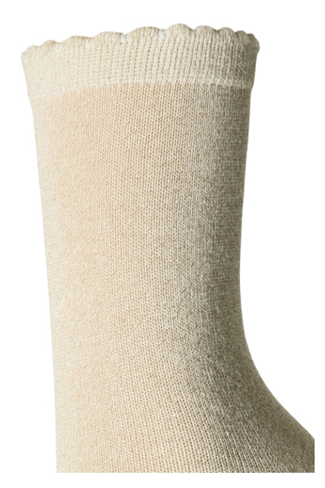 PCSEBBY GLITTER LONG SOCKS NOOS BC 17078534 Birch/GOLD COLOR